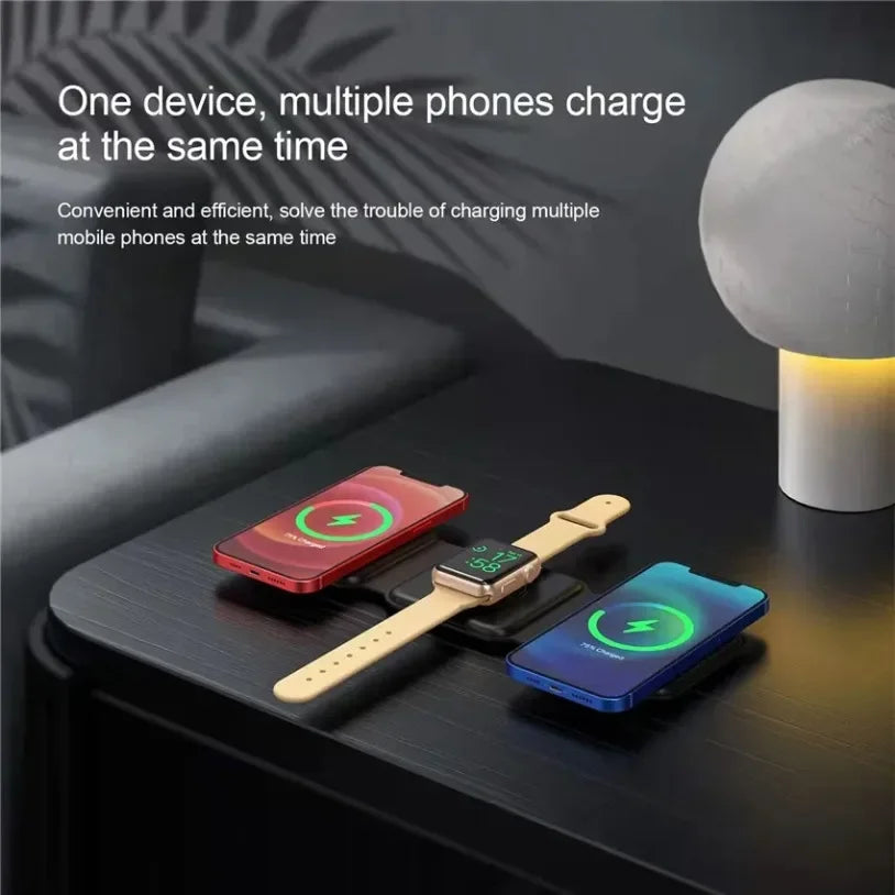 3-in-1 Wireless Charger - Magnetic Fast Charging Pad for Apple Devices