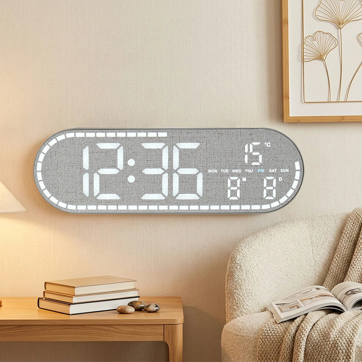 Premium Digital Wall Clock - Multi-functional LED Display