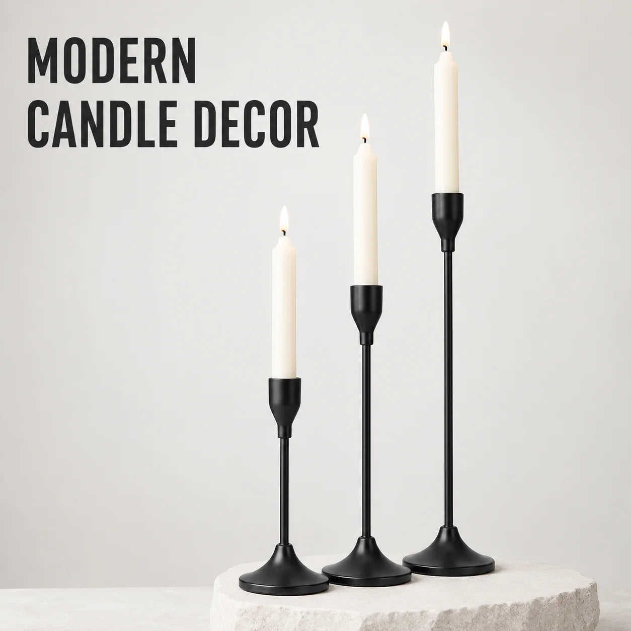 Elegant European Metal Candle Holder Set - 3 Piece