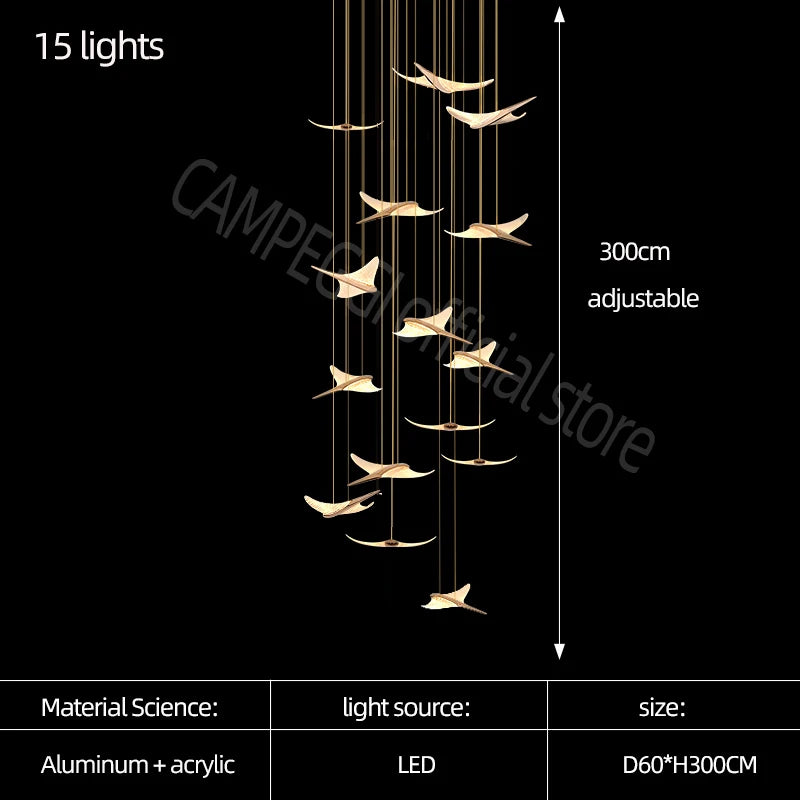 Luxury Modern Acrylic LED Chandelier - Elegant Villa Lighting