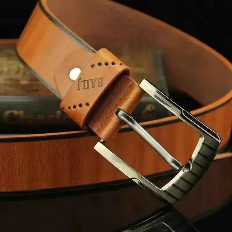Luxury PU Leather Belt for Men - Metal Pin Buckle