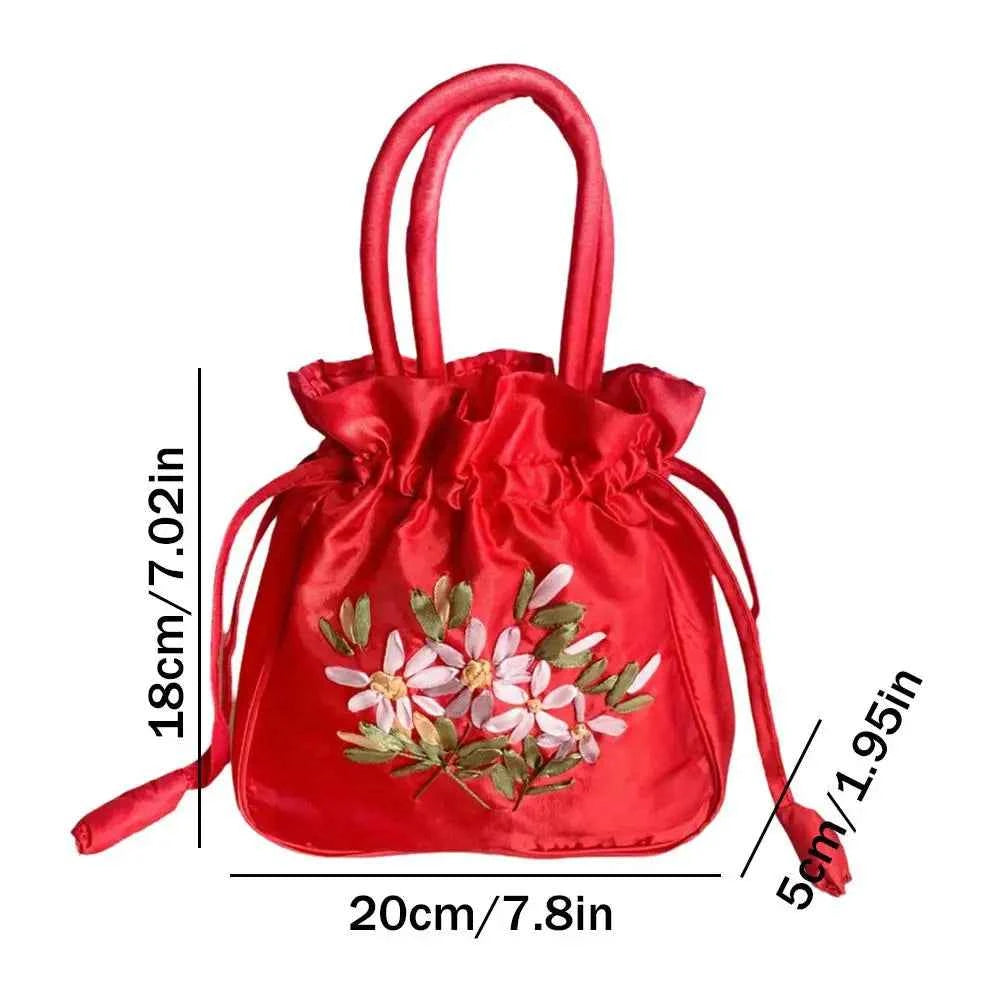 Elegant Embroidery Drawstring Bag - Vintage Hanfu Accessory
