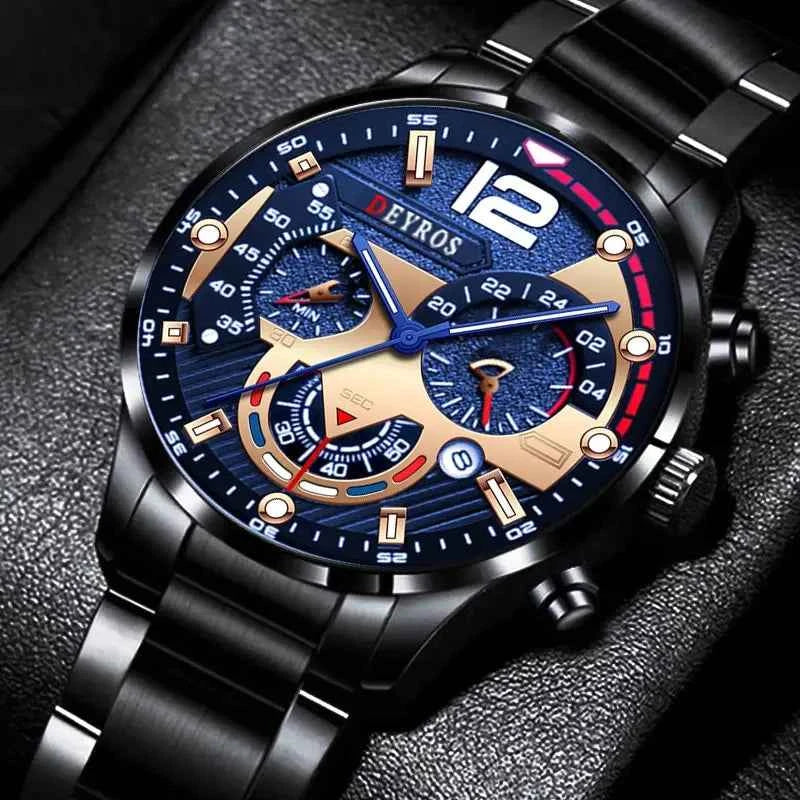 Luxury Men's Quartz Watch - Stainless Steel Business Casual