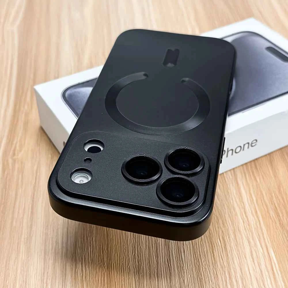 Luxury Metallic Magnetic Soft TPU Case - Wireless Charging Cover