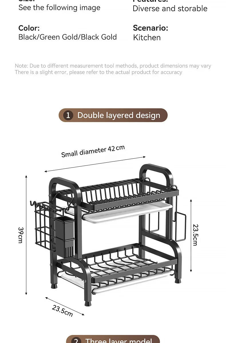 Premium Kitchen Tableware Organizer - Multi-use Drain Rack