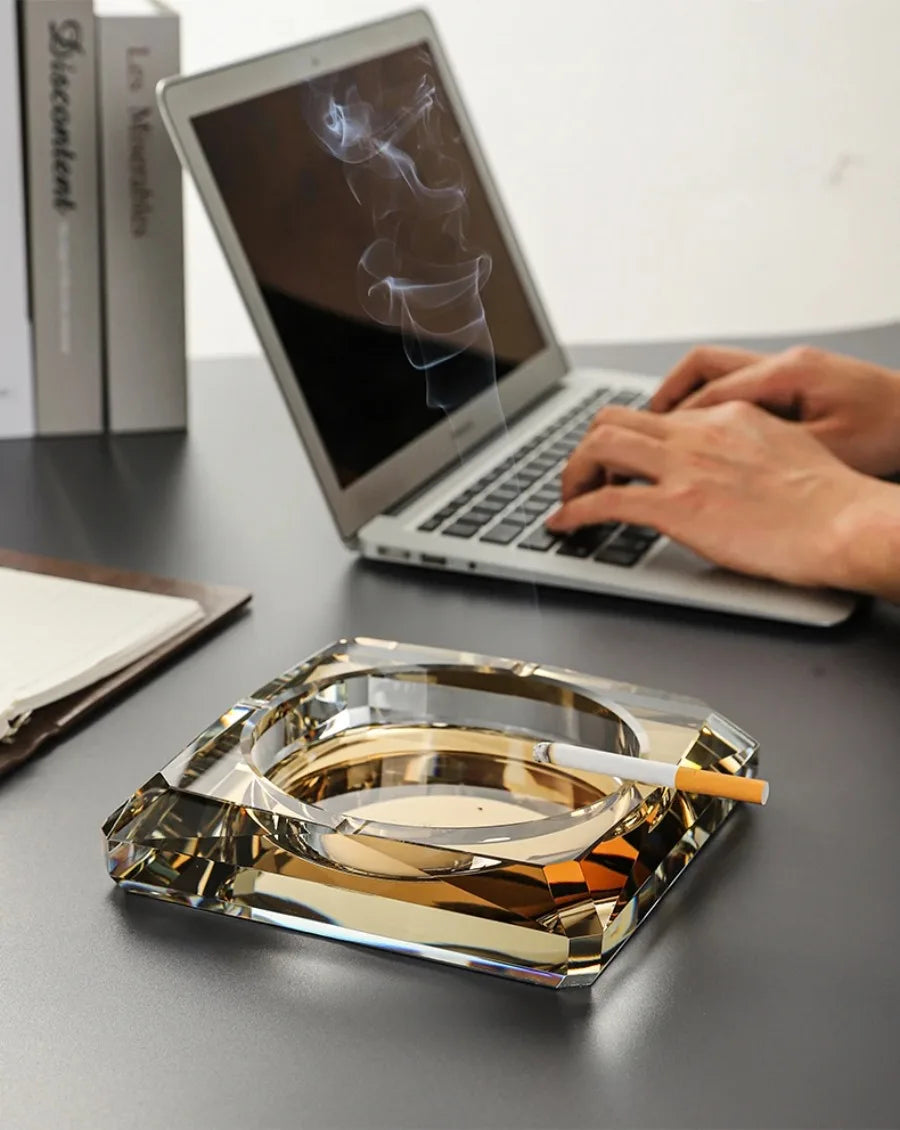 Elegant Crystal Ashtray - Luxury KTV Bar Accessory