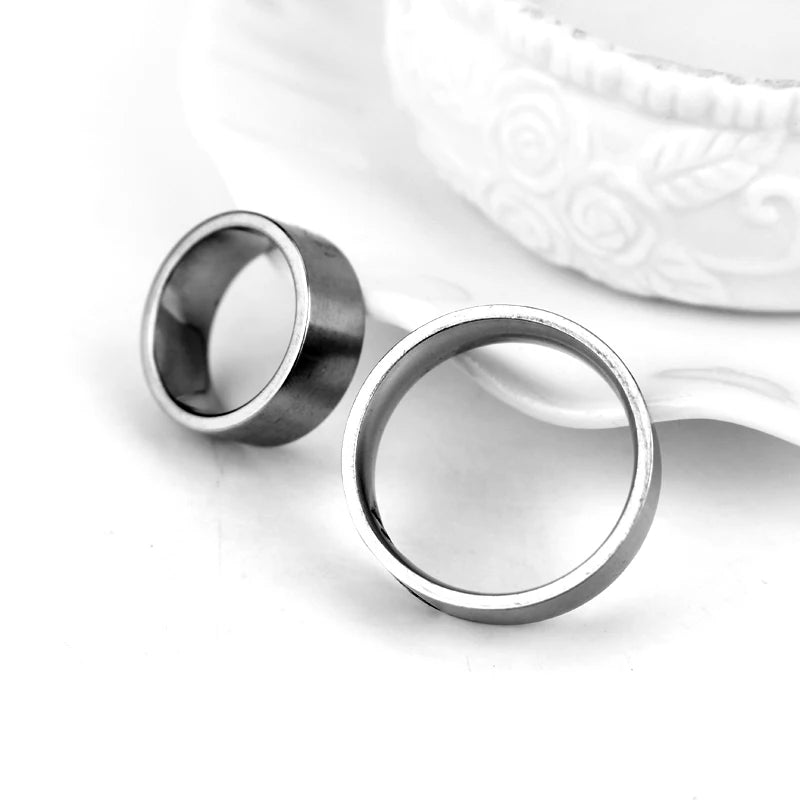 Deathly Hallows Stainless Steel Ring - Geometric Circle Triangle Jewelry