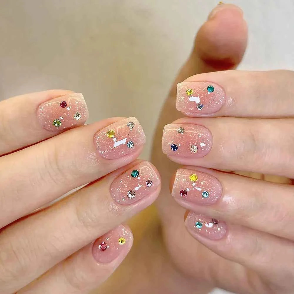 Luxury Christmas Nail Charms - 12 Grids Mixed Red & Green Gems
