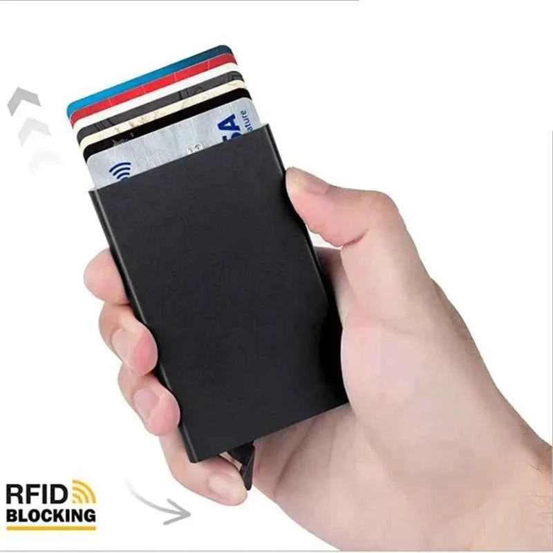 Minimalist Metal Card Holder - RFID Blocking Luxury Wallet