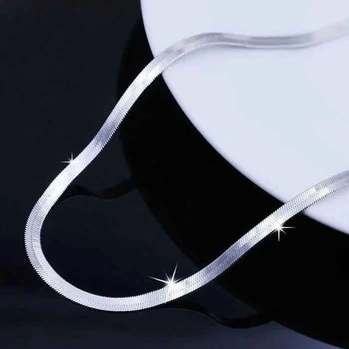 Elegant Blade Chain Necklace - Luxury 4MM Silver Jewelry