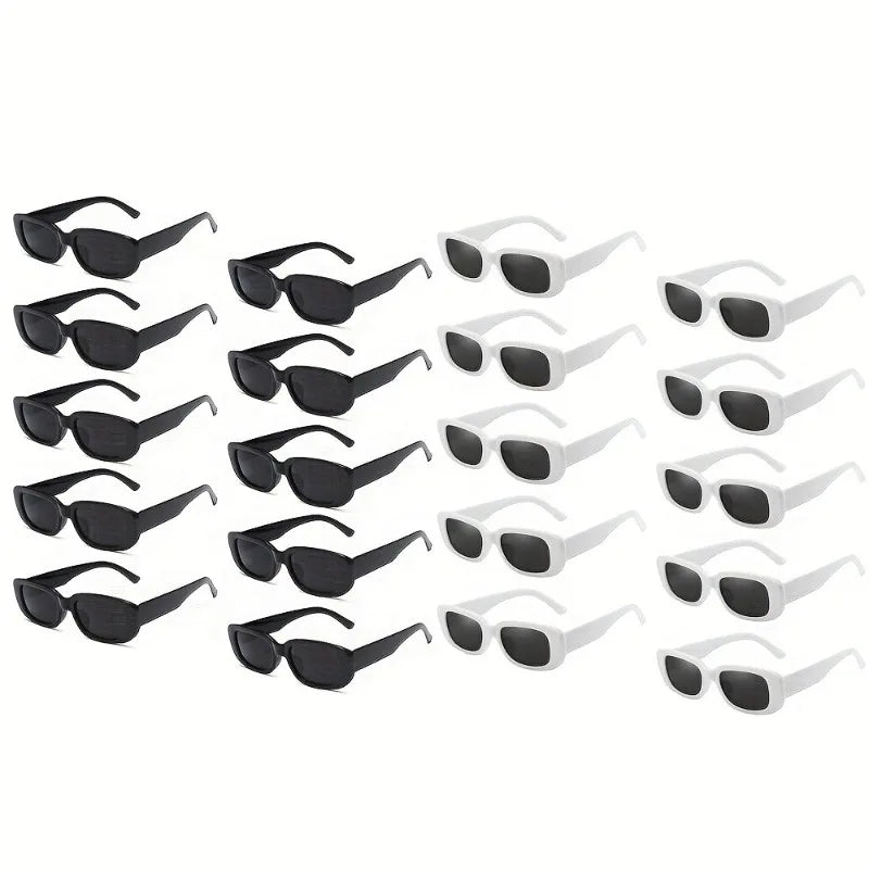 Exclusive Retro Rectangular Glasses Set - 20 Pairs