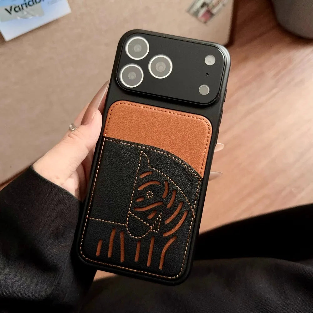 Premium Leather Wallet Phone Case for iPhone - Card Holder & Lens Protection