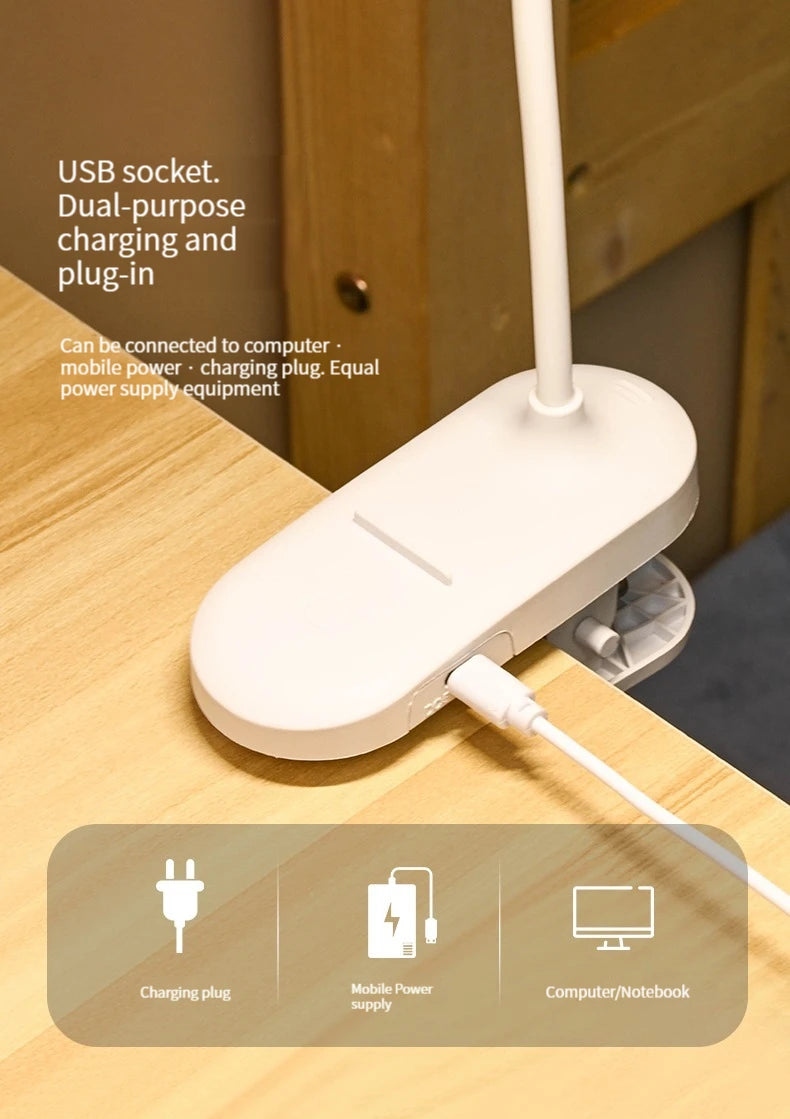 Premium LED Clip-On Desk Lamp - Eye-Care & Flexible