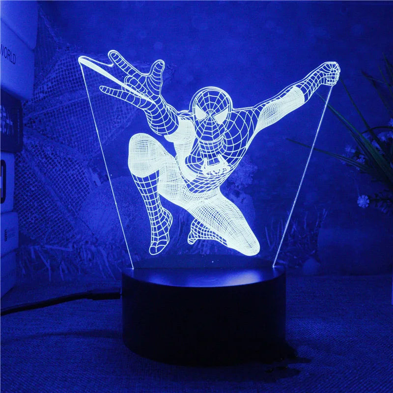 Premium 3D Night Light - Spider-Man 16-Color LED Desk Lamp
