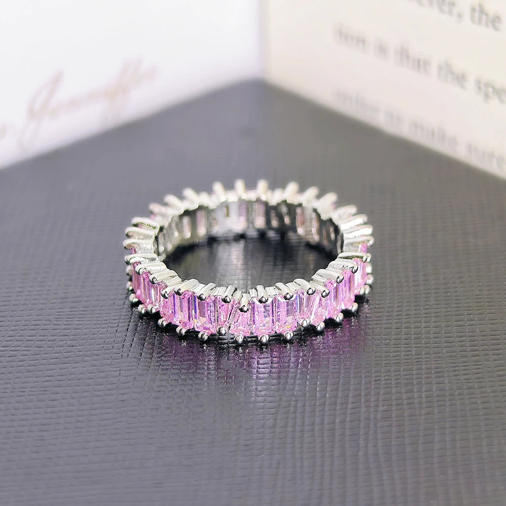 Luxury Princess Eternity Band Ring - Brilliant Cubic Zirconia