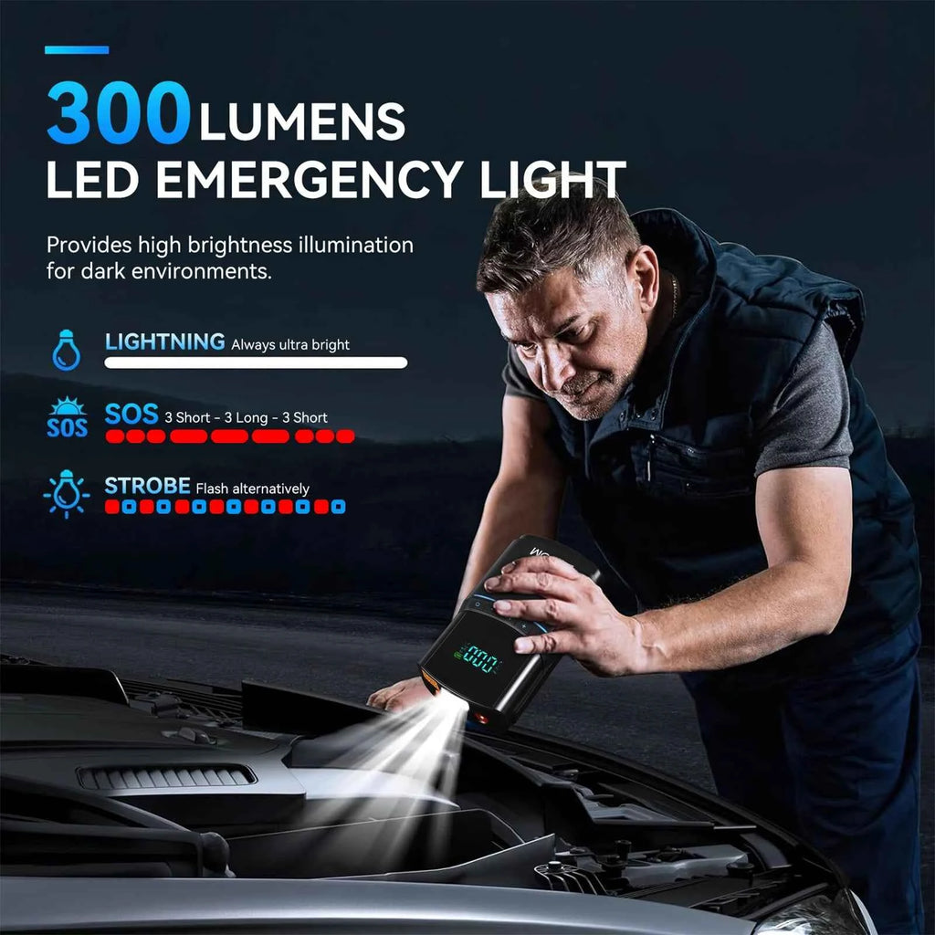 Car Jump Starter 26800mAh Power Bank Car Booster Charger 12V Starting Device Car Emergency Booster for Petrol 5.5L Diesel