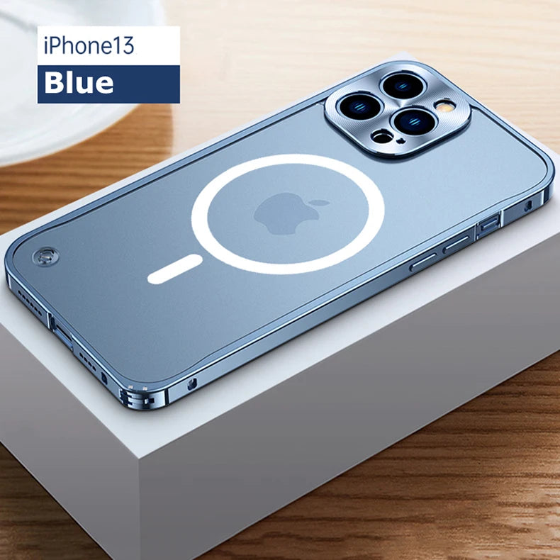 Premium Magnetic Aluminum iPhone Case - Full Protection