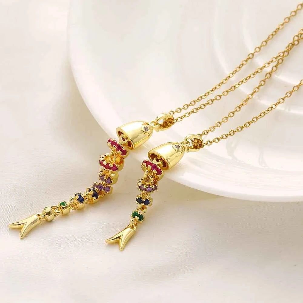 Elegant Stainless Steel Fish Necklace - Light Luxury Jewelry