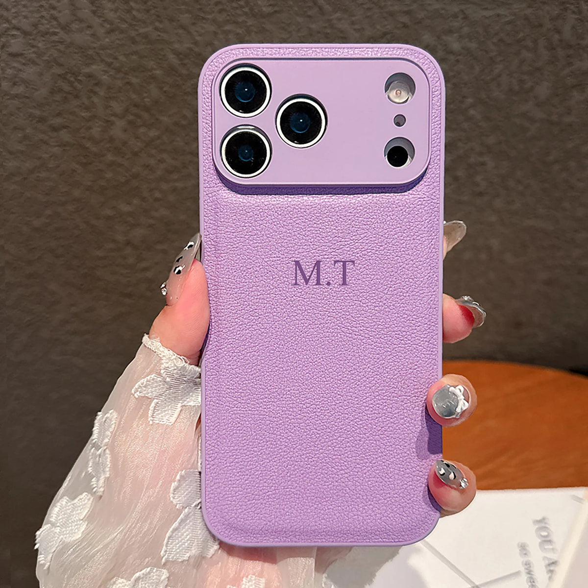 Luxury Personalized Faux Leather Phone Case - Custom Monogram Cover