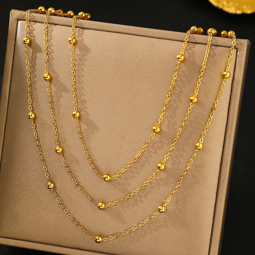Elegant Multi-Layer Stainless Steel Necklace - Premium Women's Jewelry