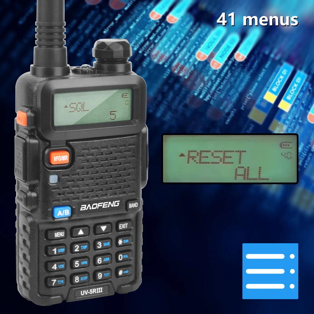 Professional Tri-Band Walkie Talkie - 128Ch 5W Two-Way Radio