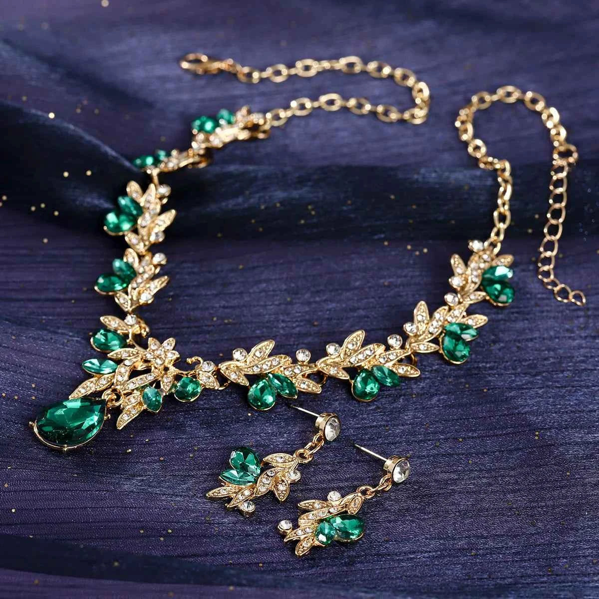 Exquisite Luxury Rhinestone Bridal Jewelry Set - Crystal Necklace & Earrings