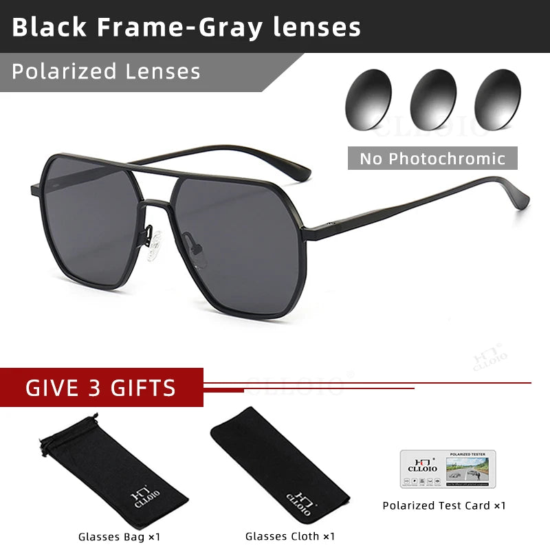 Premium Aluminum Photochromic Sunglasses - Polarized Anti-Glare