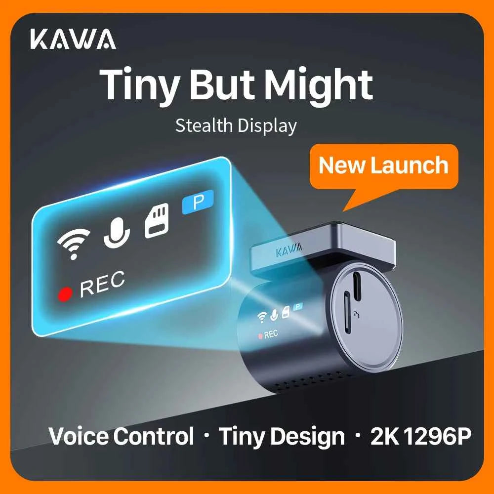 KAWA Mini Dash Cam - 2K WiFi Car Video Recorder
