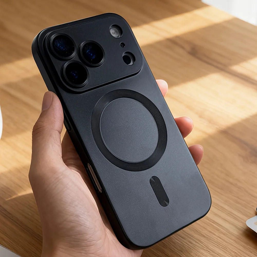 Luxury Metallic Magnetic Soft TPU Case - Wireless Charging Cover