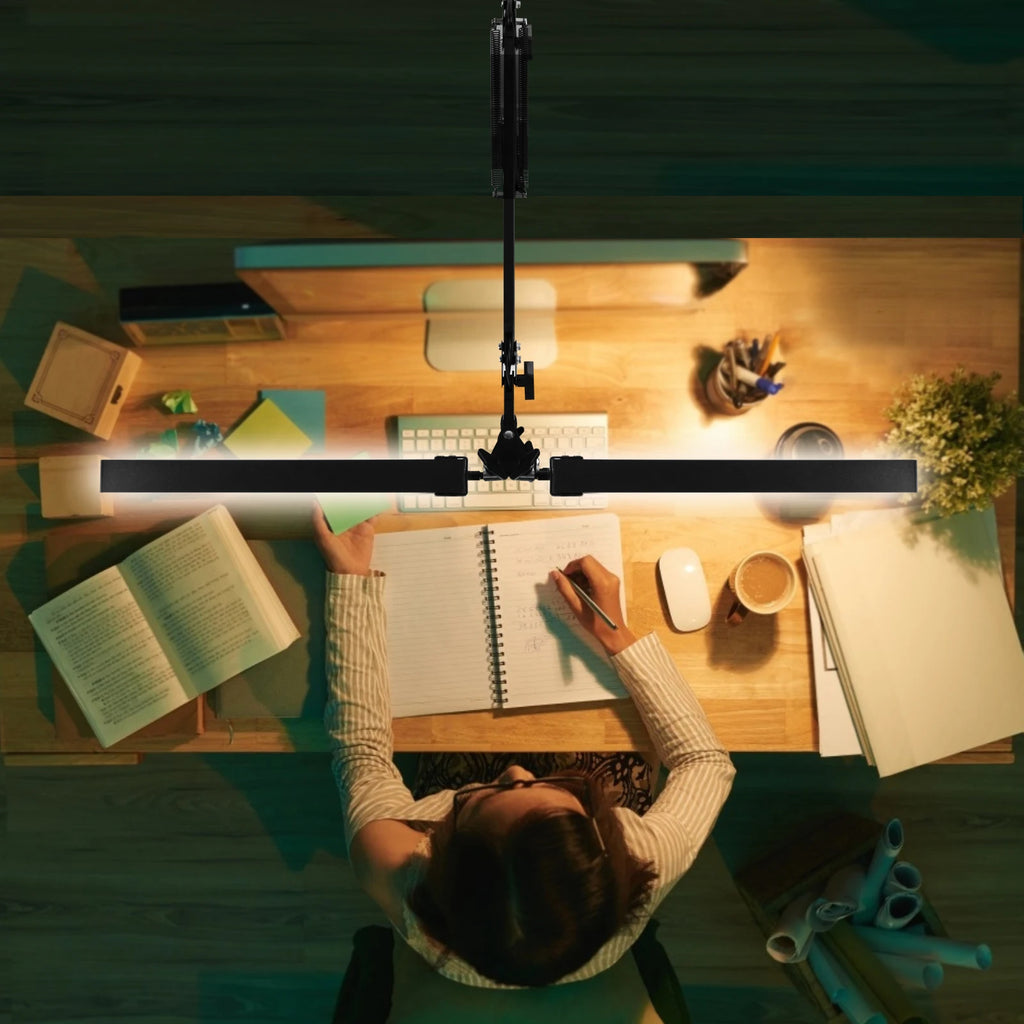 Premium LED Desk Lamp with Clamp - Auto Dimming & Bright