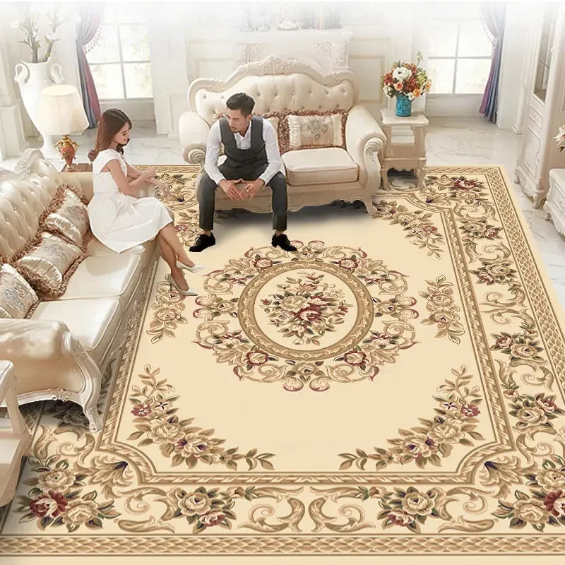 Plush Flannel Luxury Living Room Rug - European Home Decor