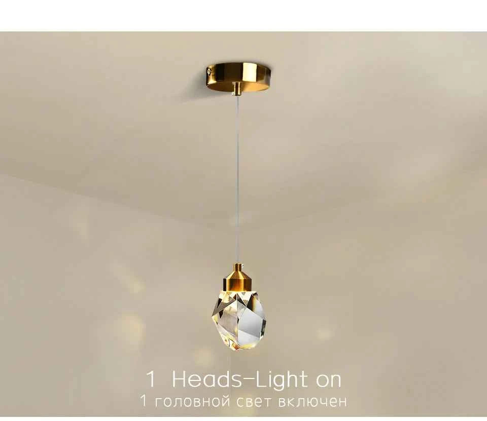 Luxury Crystal Pendant Light - Modern LED Hanging Ceiling Lamp