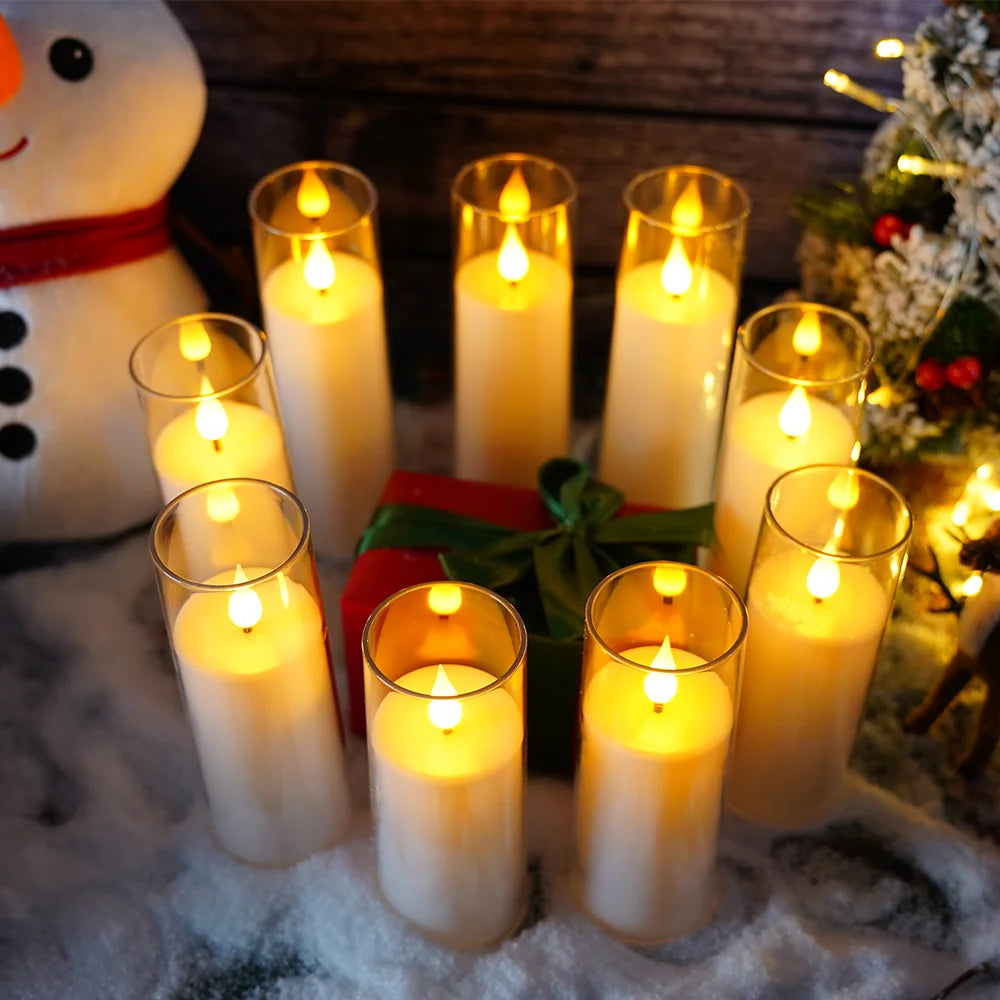 White LED Candle Lights with Remote Control - Flameless Home Decor Candle Set of 5 - Tulique