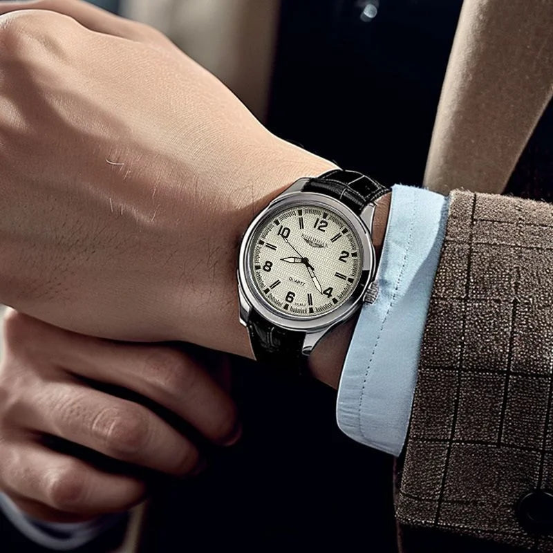 Luxury Leather Men's Watch - Elegant Business Timepiece