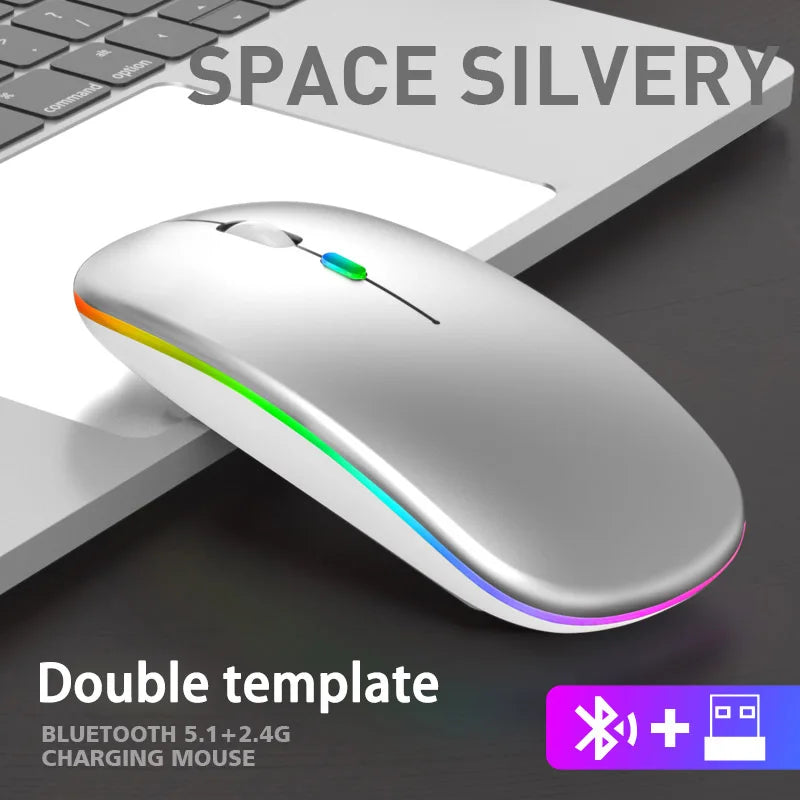 Premium Wireless Rechargeable Mouse - Silent 1600DPI Ergonomic