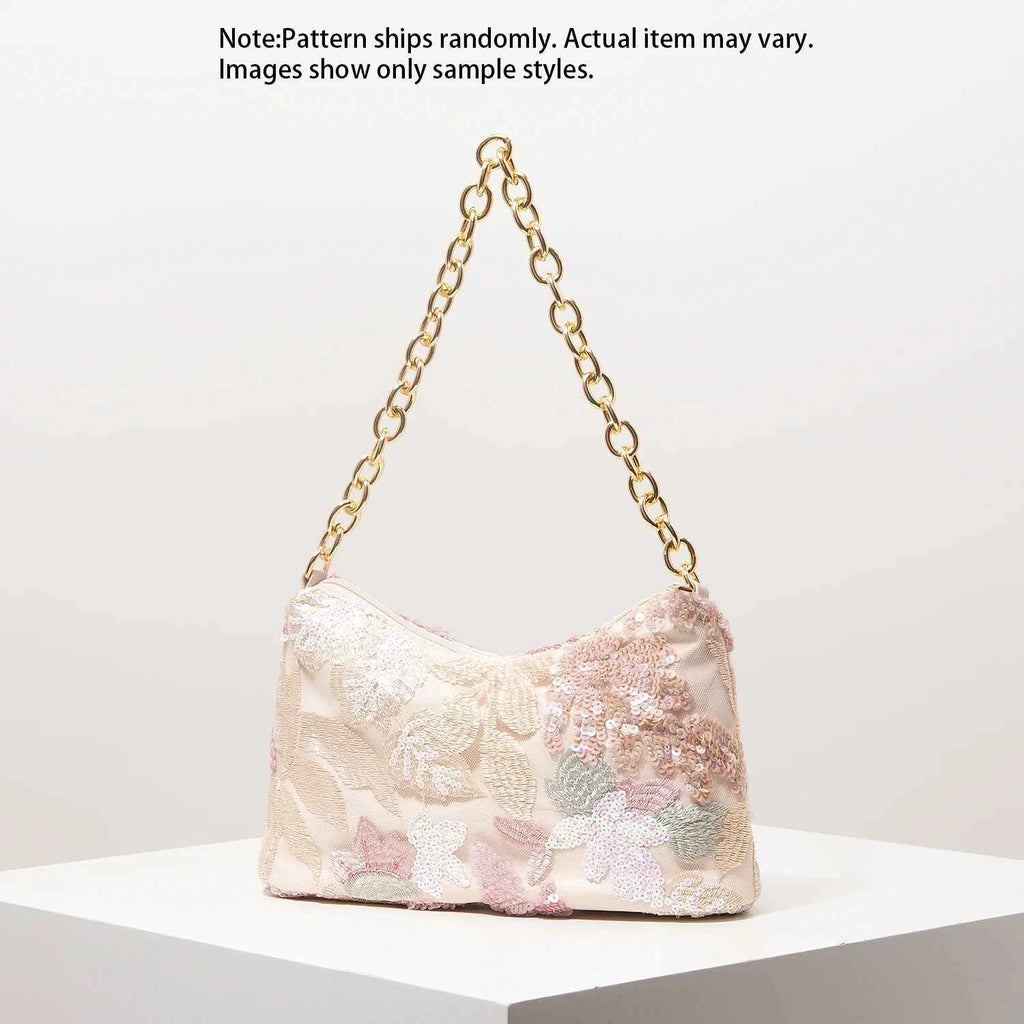 Elegant Embroidered Sequin Bag
