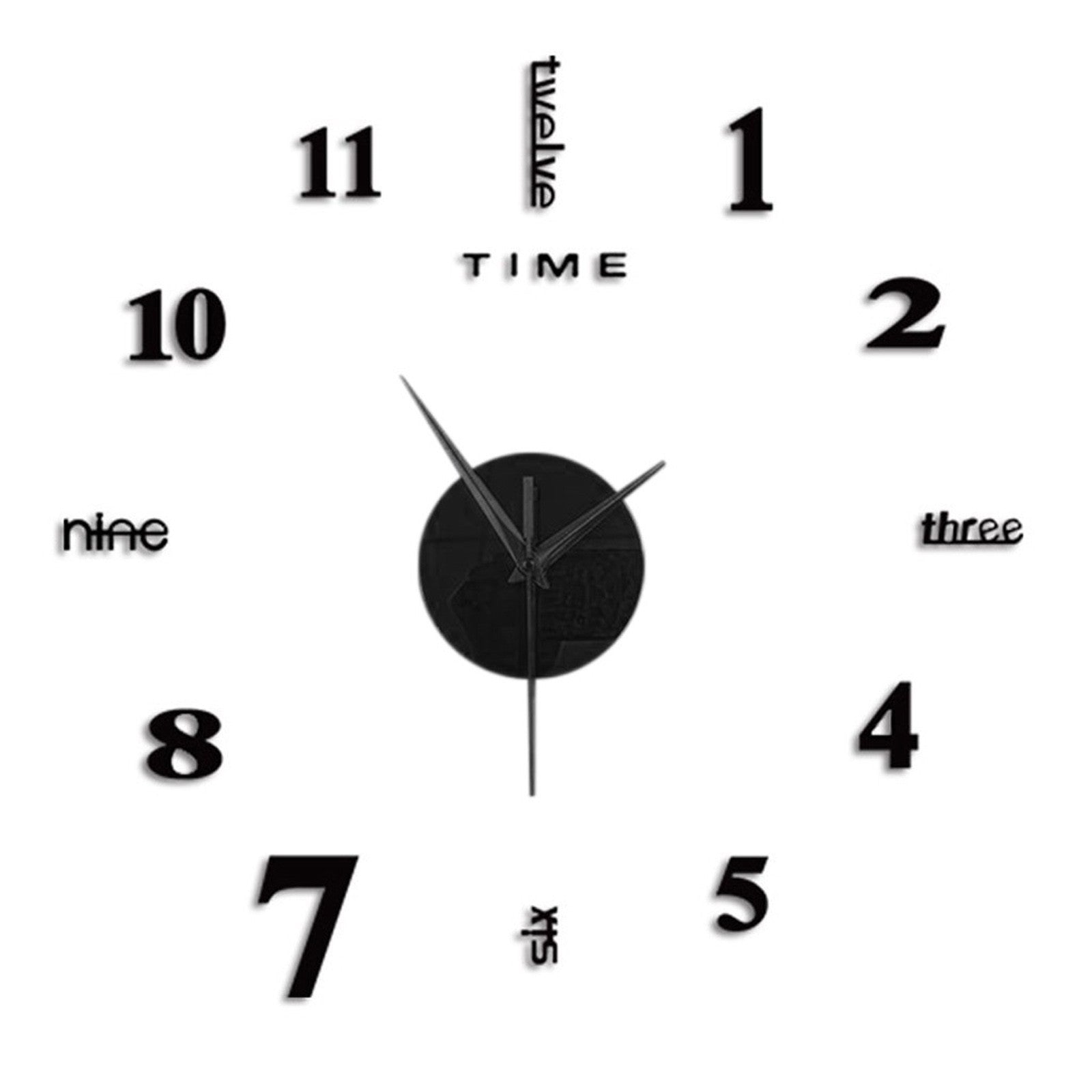 Elegant DIY Wall Clock - Mute Digital Sticker Design