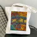 Elegant Floral Canvas Tote Shoulder Bag