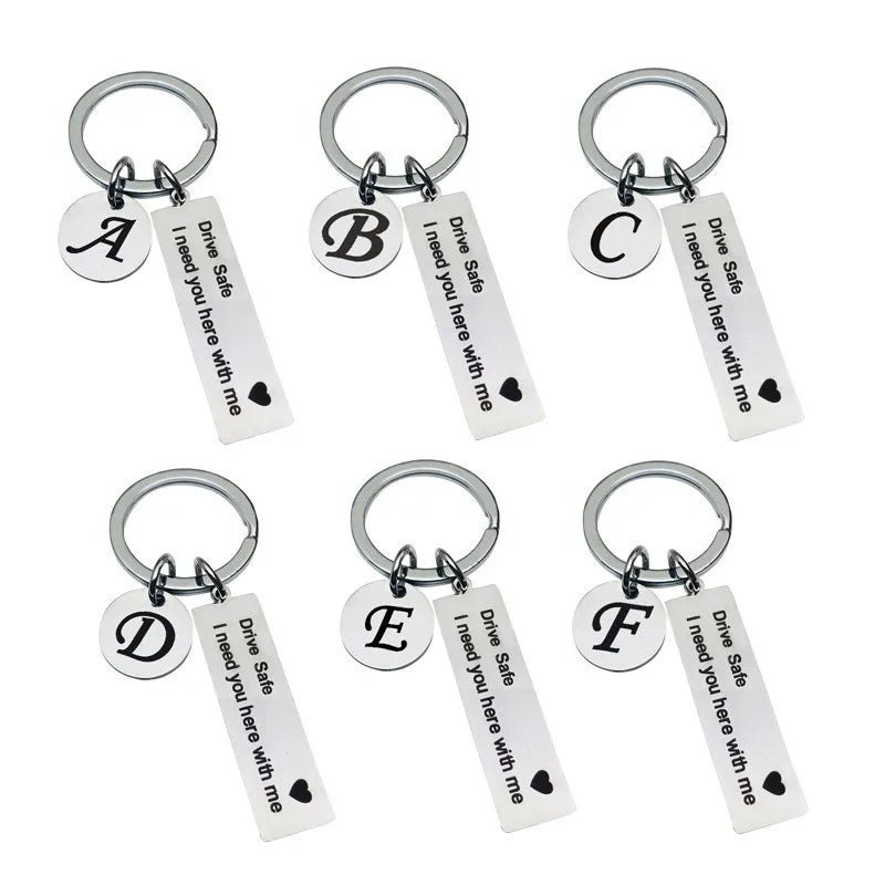 Premium Custom Initial Keychain - Engraved Stainless Steel