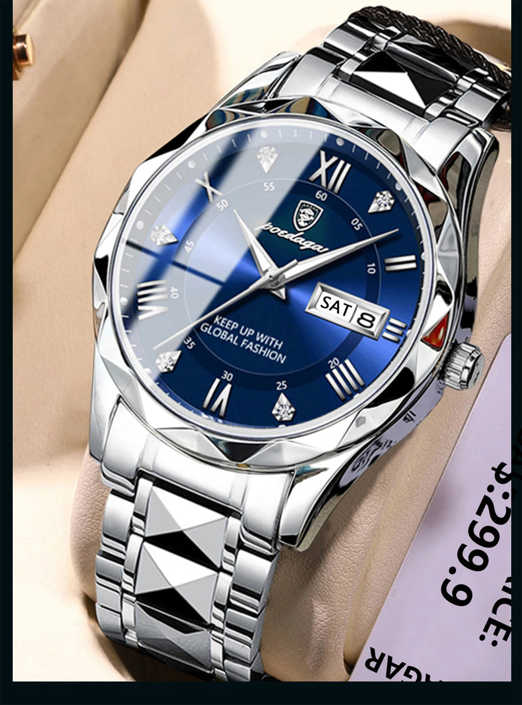 Luxury Men's Quartz Watch - Date & Week Display