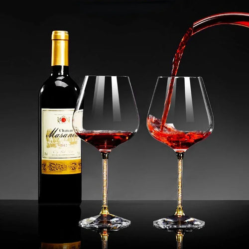 Elegant Luxury Crystal Wine Glasses - Set of Tall Party Flutes