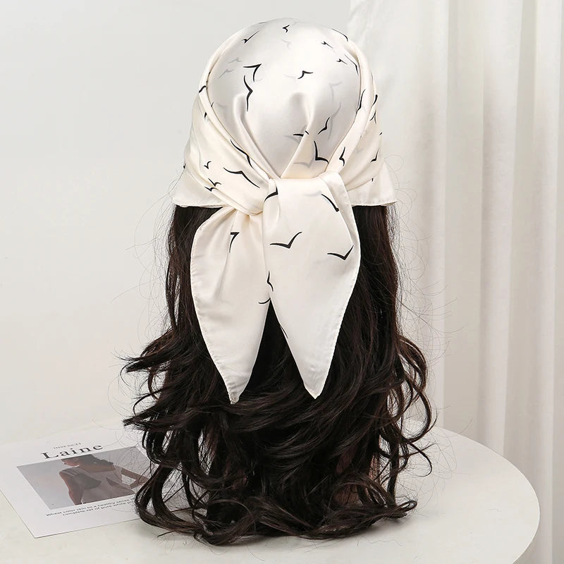 Luxury Square Silk Scarf - Satin Hair Bandana & Neckerchief