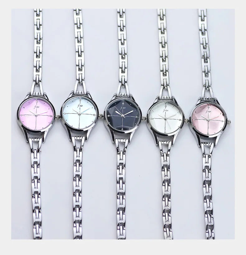 Elegant Ladies Bracelet Watch - Rhinestone Rose Gold Design