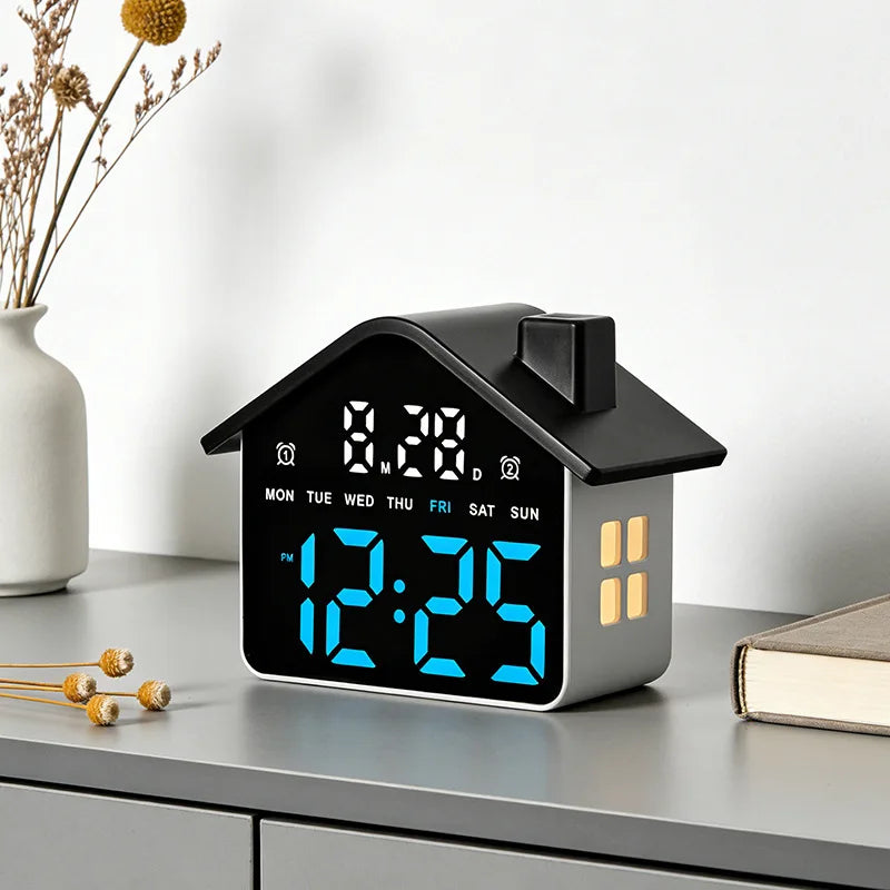 Premium LED Digital Alarm Clock - Voice Control & Night Light
