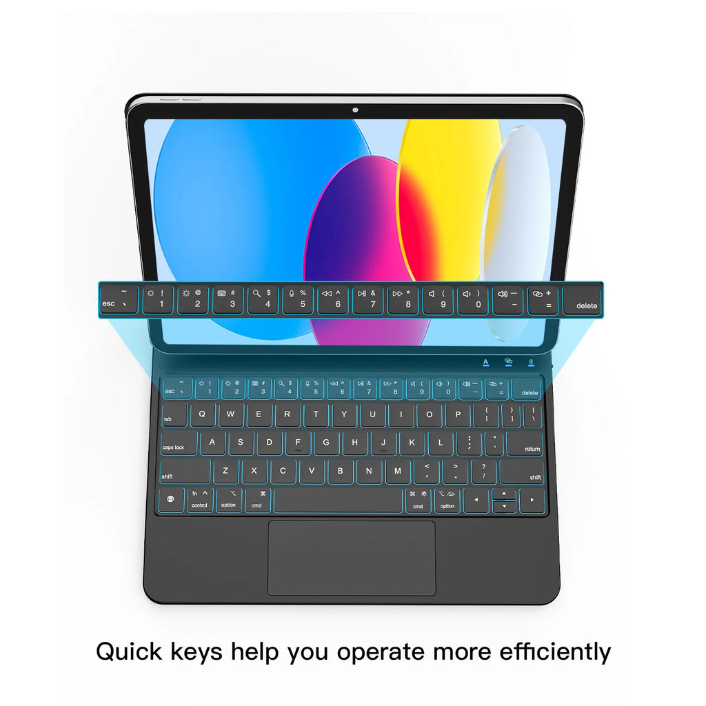 Premium iPad 10.9 Keyboard Case - Slim Smart Cover with Backlit Keys