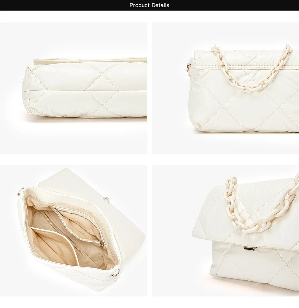 Elegant Women Crossbody Bag - Feather Down Padded