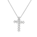 Luxury Zirconia Cross Pendant Necklace - Elegant Stainless Steel