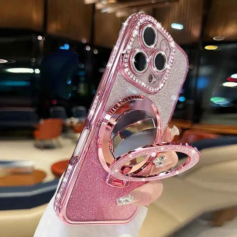 Luxury Jewelled Glitter Mirror Phone Case With Bracket