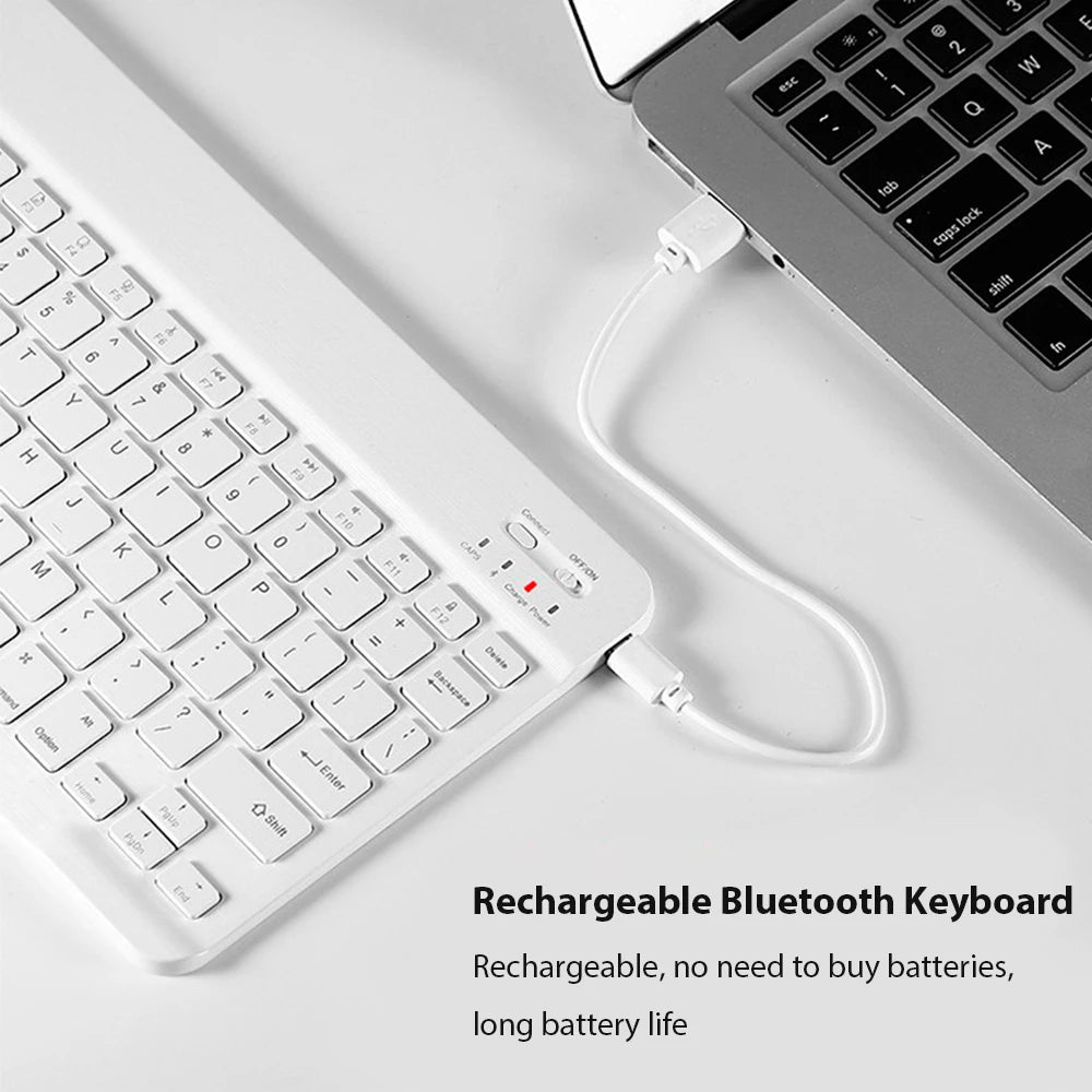 Premium Bluetooth Keyboard Mouse Set - Slim, Rechargeable & Universal