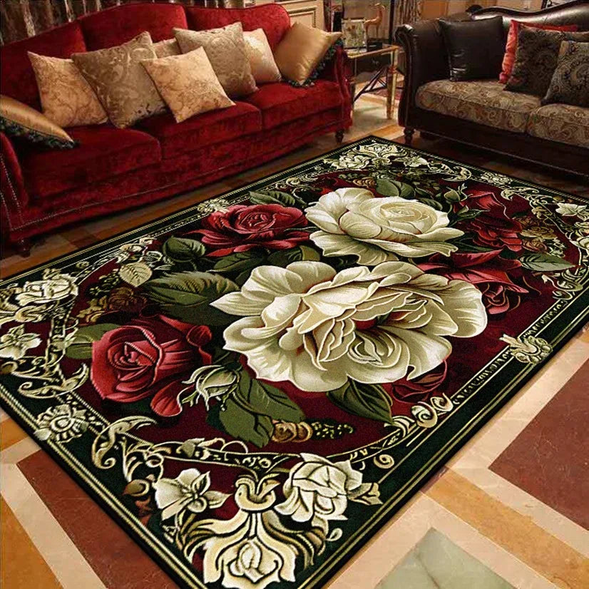 Luxury European Large Area Rugs - Non-Slip Living Room Carpet